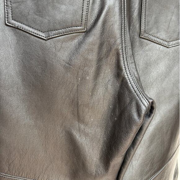 Outride Mens Black Leather Motorcycle Pants Heavy Weight Lined 4 Pocket size 36 - Picture 7 of 16